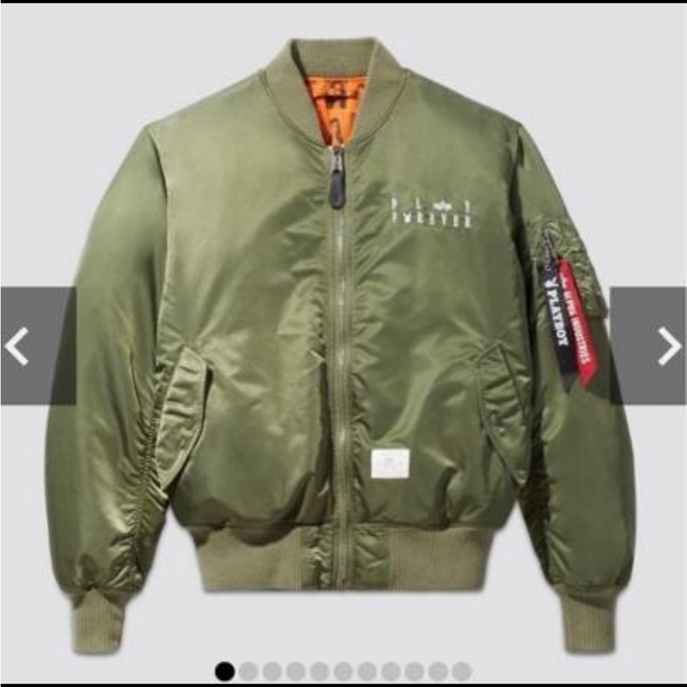 Alpha Industries Playboy Green Bomber Jacket (reversable)